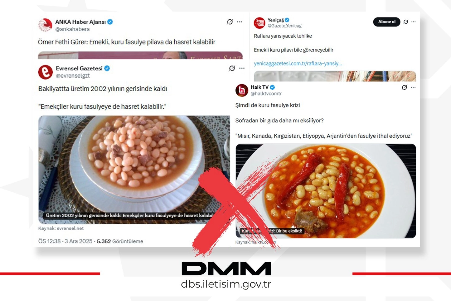 “Kuru fasulye krizi” iddialarına yalanlama