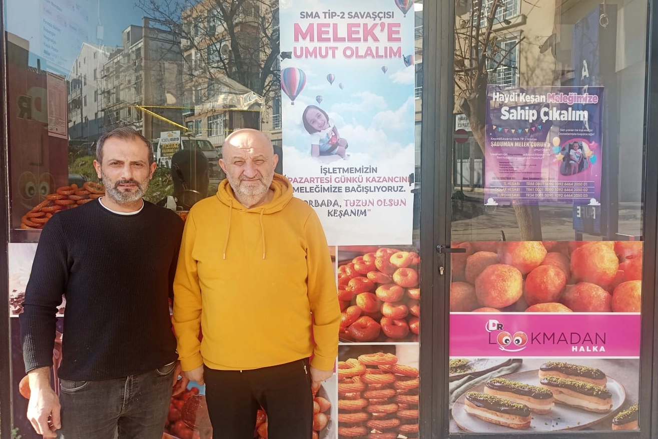 Edirne Keşan'da lokma umut oldu... MHP’li başkan ve iş ortağı gelirini SMA’lı Melek'e bağışladı