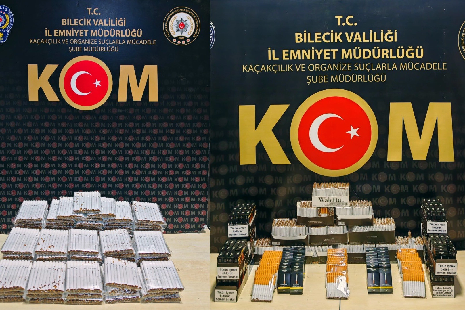 Kaçak tütüne darbe: 7 bin 960 dolu makaron ele geçirildi