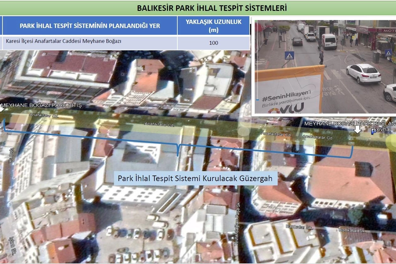 Balıkesir'de park ihlallerine yönelik kamera takip sistemi devreye alınıyor