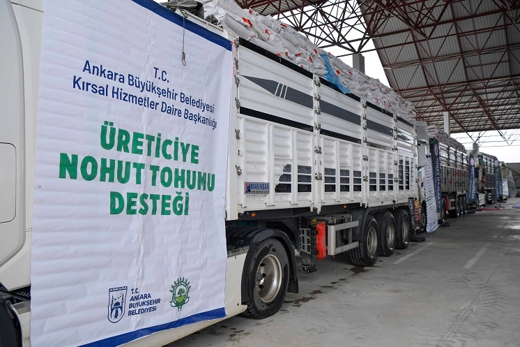 Başkentli üreticiye 1.5 milyonluk nohut tohumu desteği