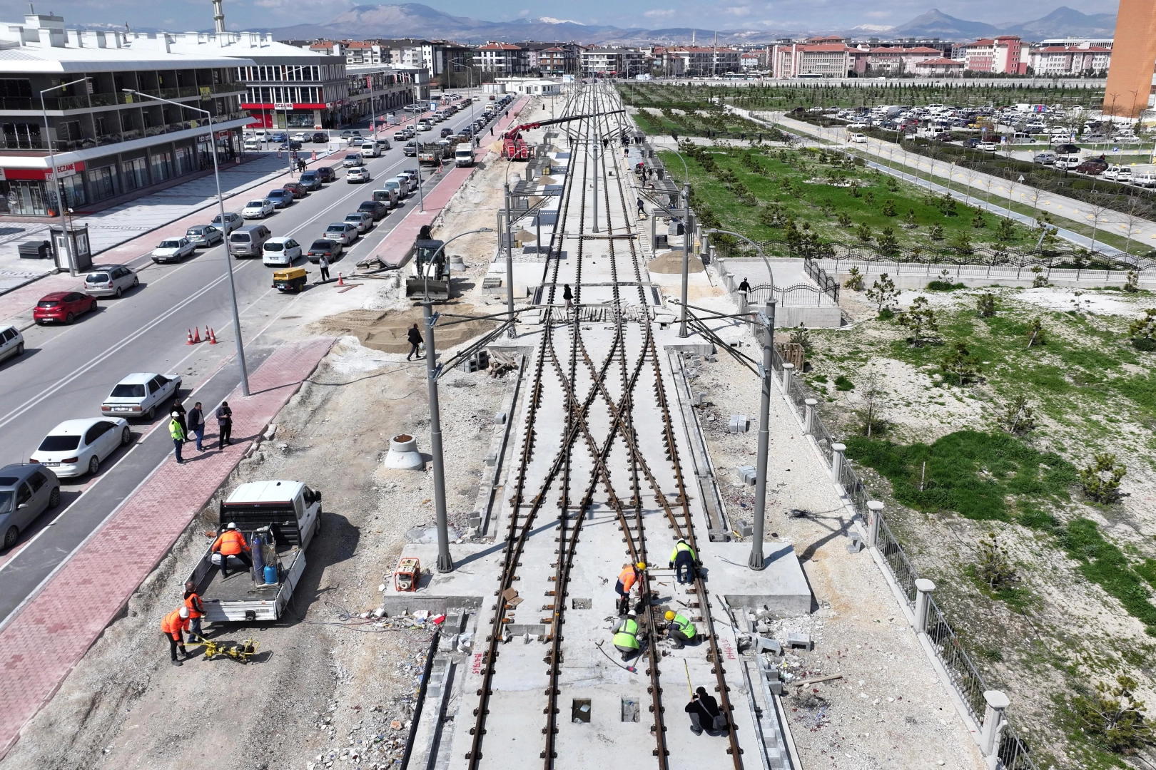 Konya’da Stadyum-Şehir Hastanesi Tramvay Hattı hızla ilerliyor