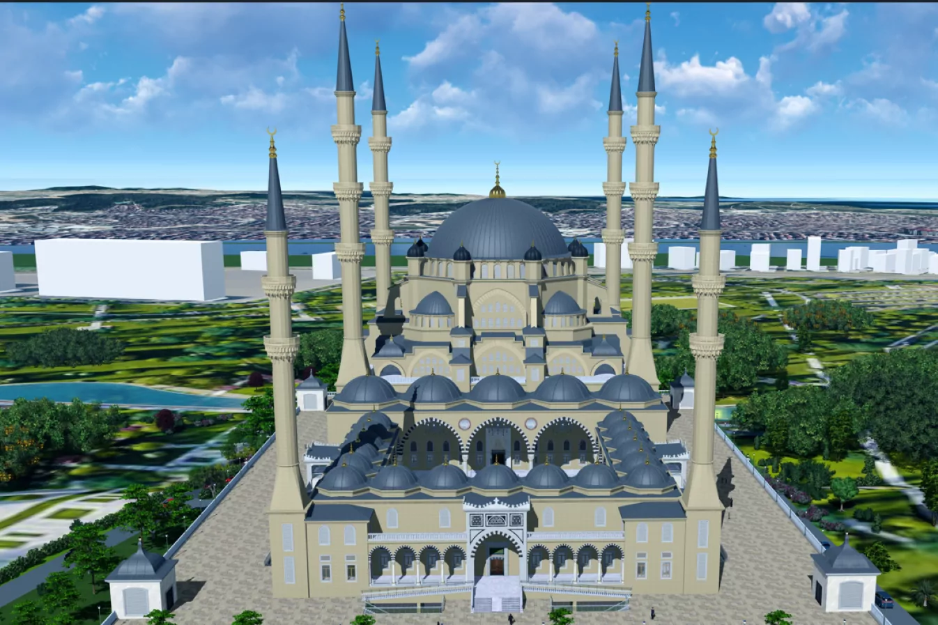 Kocaeli'de Gebze Millet Bahçesi Camii yükseliyor
